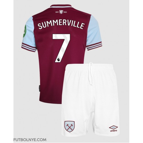 Camiseta West Ham United Crysencio Summerville #7 Primera Equipación para niños 2024-25 manga corta (+ pantalones cortos)